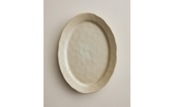 Zara Home блюдо сервировочное из каменной керамики, цвет кремовый, 39 см