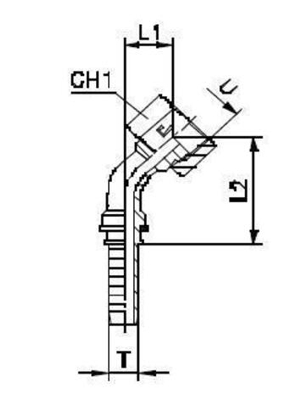 Фитинг DN 20 ORFS (Г) 1.7/16 (45)