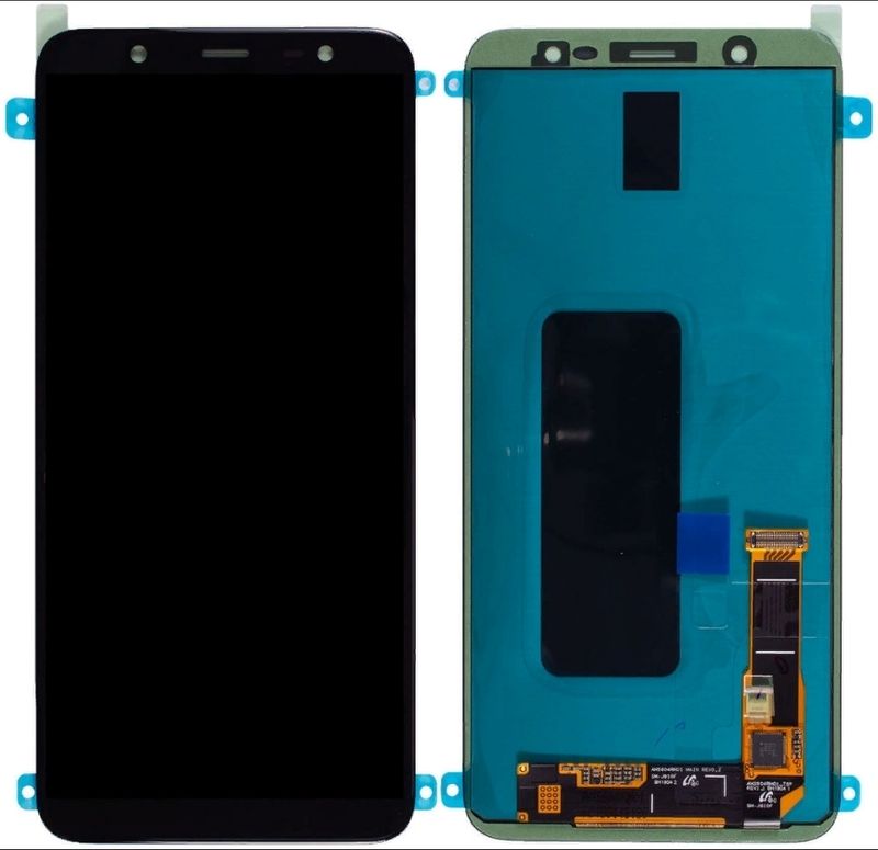 Дисплей для Samsung Galaxy A8 2018 (SM-A530) AMOLED в сборе с тачскрином на рамке (Gold)