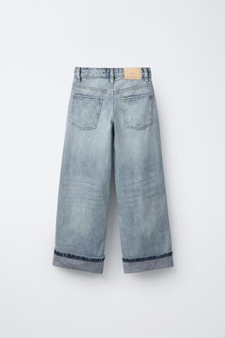 ZARA ДЖИНСЫ WIDE LEG, СИНИЙ