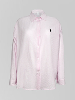 Рубашка JN 8071 в полоску с логотипом на груди и майкой в комплекте