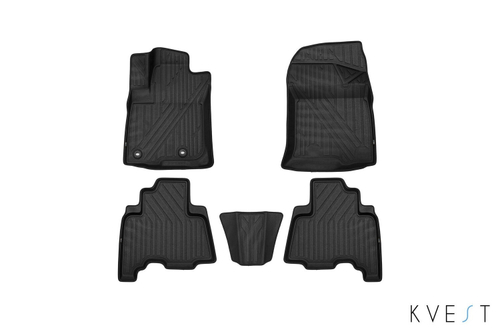 Коврики KVEST 3D в салон TOYOTA LC-150 Prado, 2013-, 5 шт. (полиуретан, черный, черный) KVESTTYT00002K