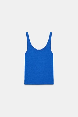 ZARA МАЙКА НА БРЕТЕЛЯХ, СИНИЙ ЭЛЕКТРИК