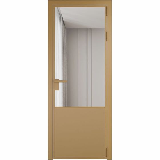 Алюминиевая дверь 19AG золото стекло прозрачное