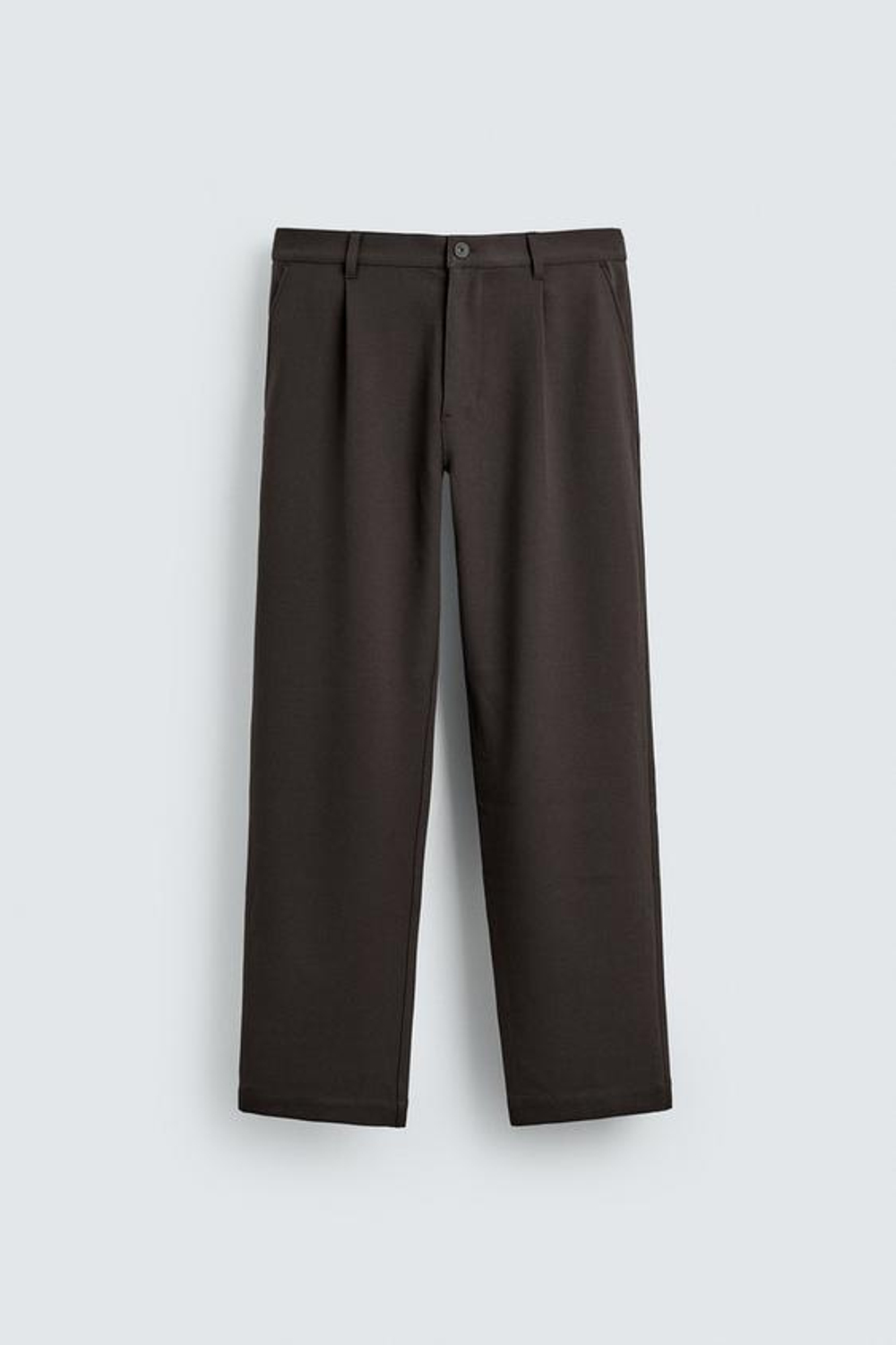 ZARA БРЮКИ STRAIGHT FIT КОМФОРТНОЙ ПОСАДКИ, КОРИЧНЕВЫЙ