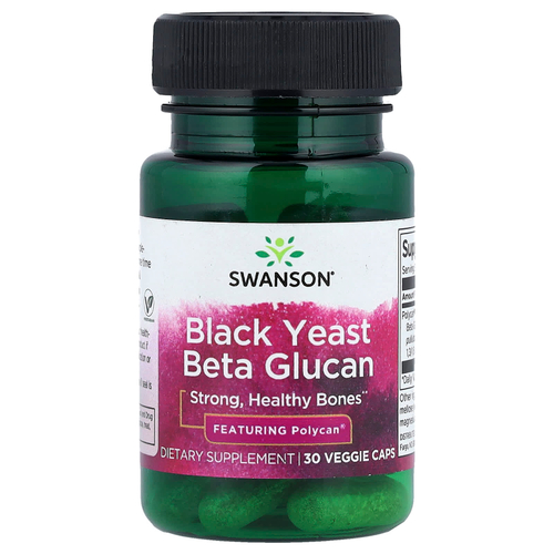 Swanson, черный дрожжевой бета-глюкан, 30 растительных капсул (150 мг в капсуле)