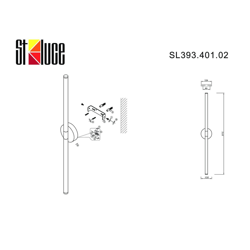 SL393.401.02 Бра ST-Luce Черный/Белый LED 2*10W 4000K