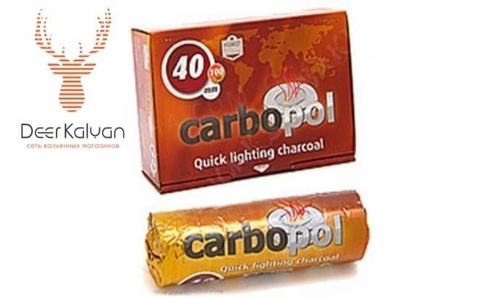 Уголь для кальяна саморазжигающийся &quot;Carbopol&quot; (40 мм.) 10 шт.