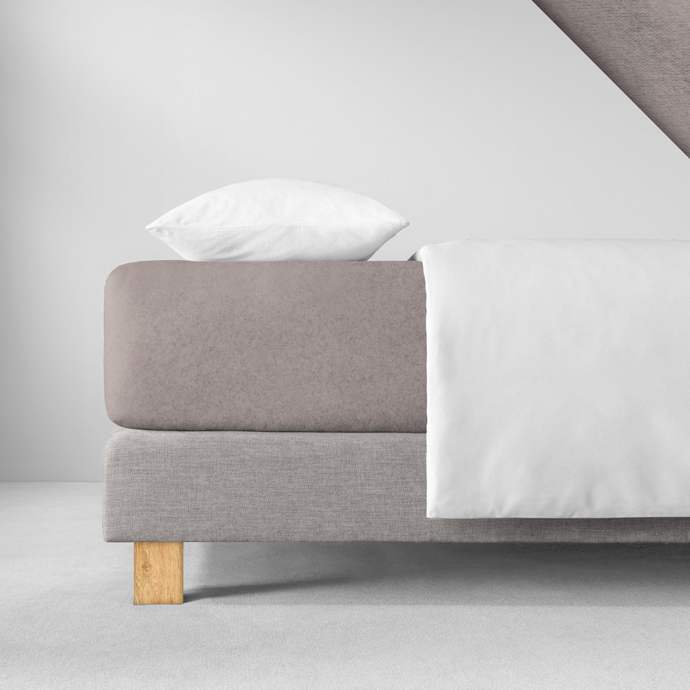 Велюровая простыня на резинке 100x200 Estella 800 kiesel серо-коричневая