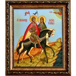 Борис и Глеб благоверные князья. Икона на холсте.