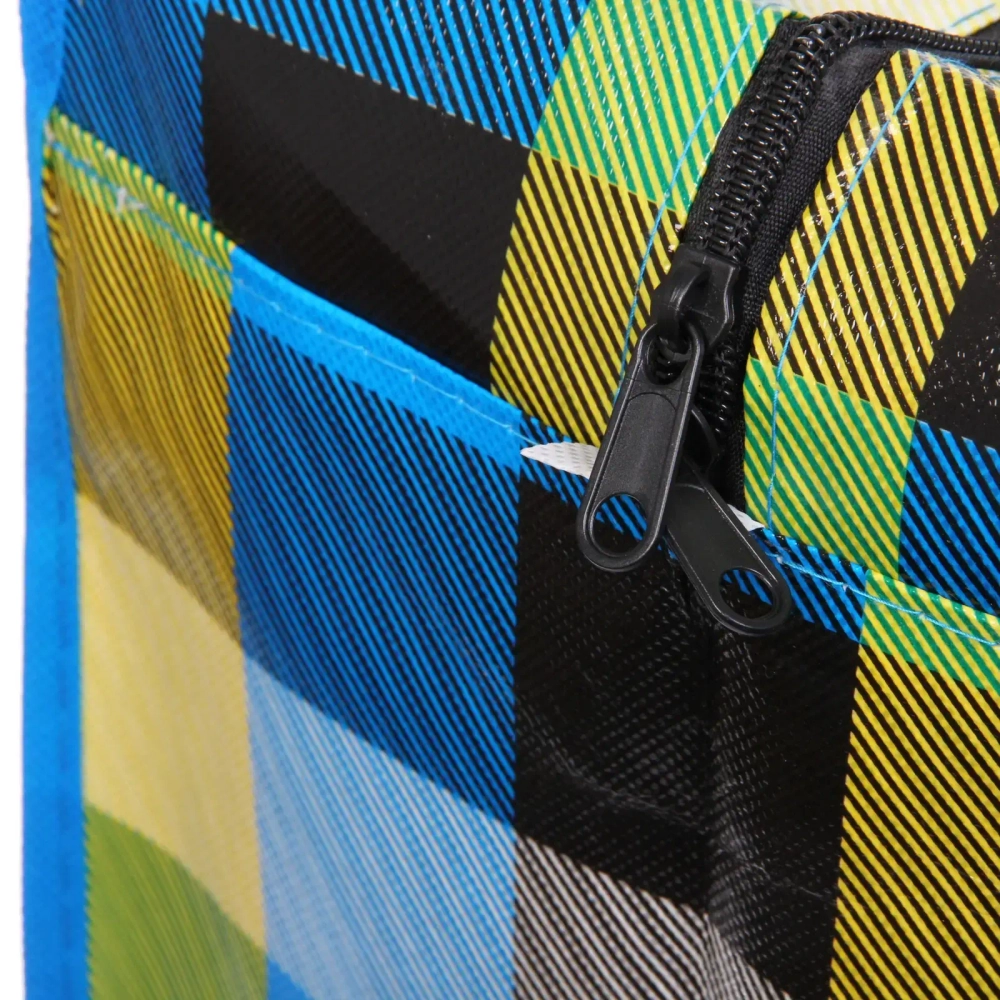 Сумка хозяйственная с внешним карманом « БАУЛ», цвет синий/чёрный, 80*55*25см