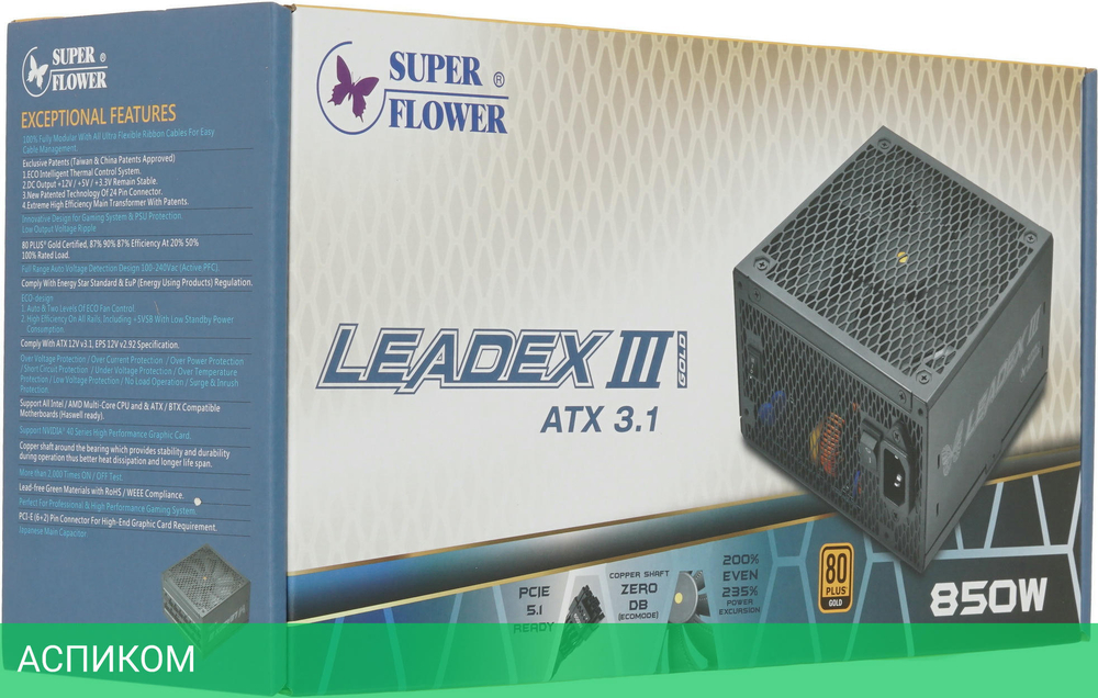 Блок питания Super Flower Leadex III Gold 850W (SF-850F14GE(GL))