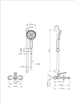 Смеситель для ванны с душевым гарнитуром WONZON & WOGHAND, Черный матовый (WW-C2036-MB)