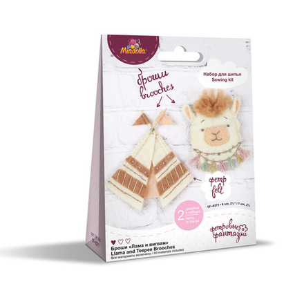 Набор для шитья "Miadolla" TF-0371 Броши «Лама и вигвам»