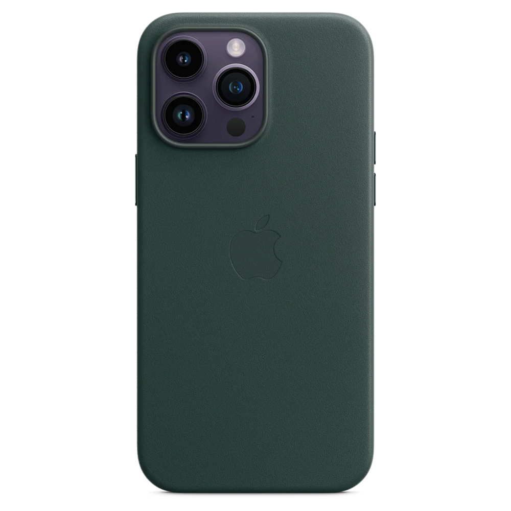 Кожаный чехол с поддержкой MagSafe Apple Leather Case для iPhone 14 Pro Max, Forest Green (Зеленый лес)