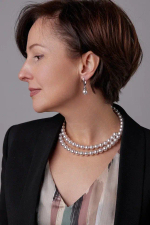 Чокер memory из бледно-сиреневого жемчуга