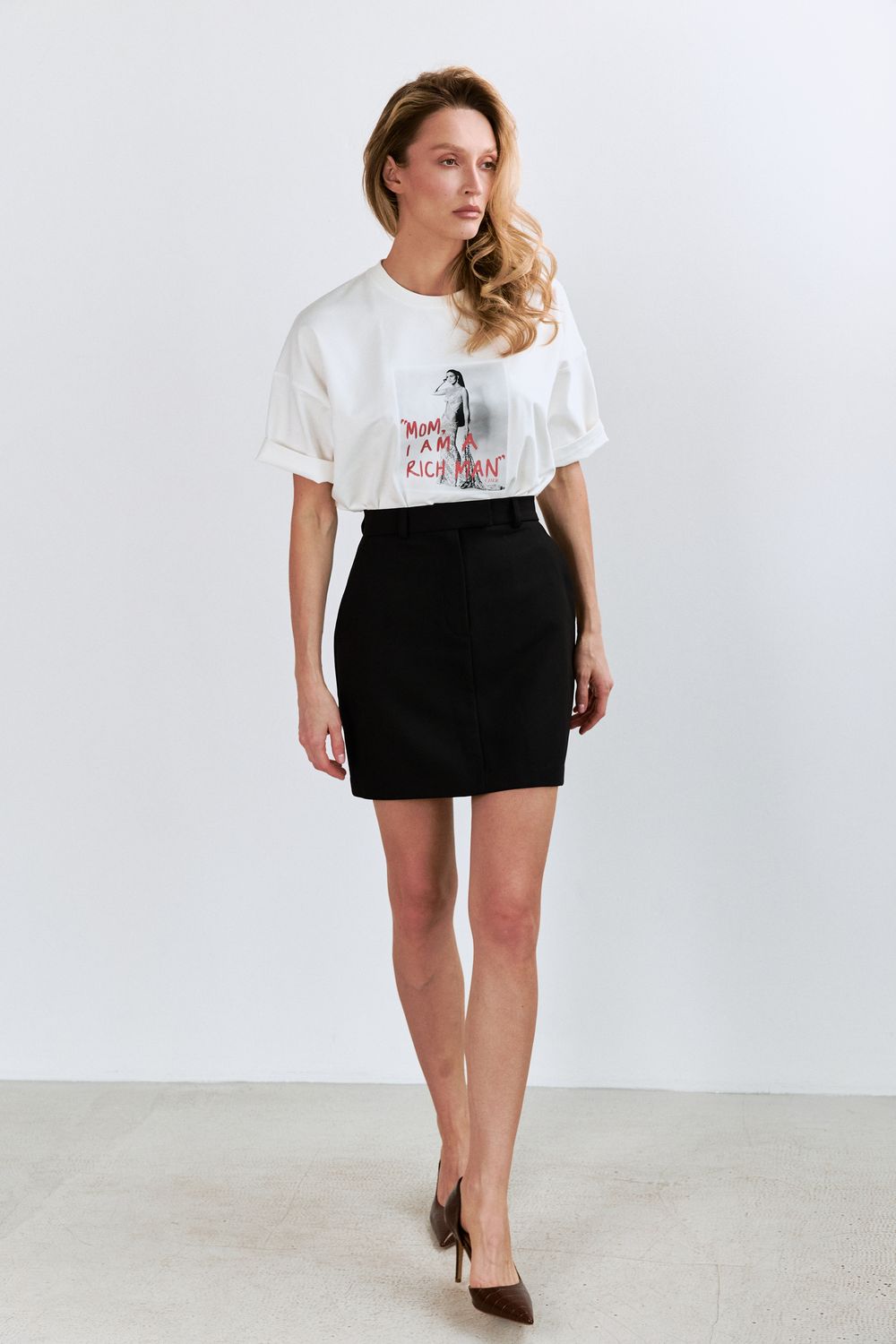 Юбка мини черная