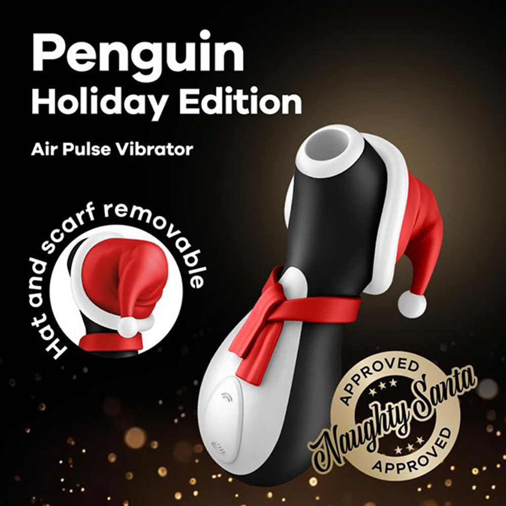 Вакуум-волновой бесконтактный стимулятор клитора 10,8см Satisfyer Penguin Holiday Edition