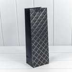 Пакет подарочный Под бутылку 12х36х9см "Ромб" (Синий)