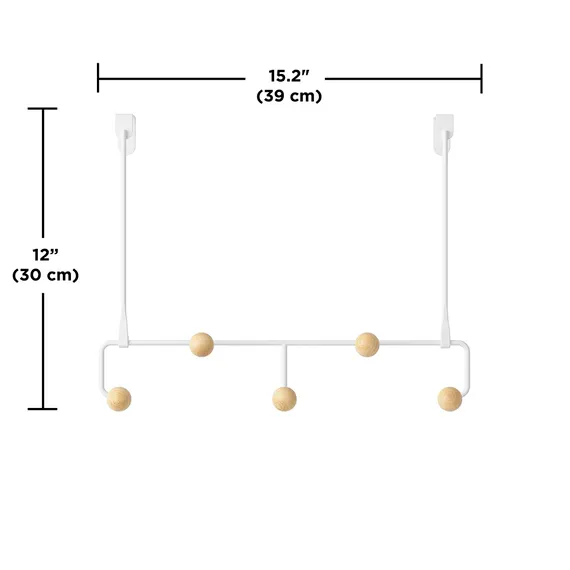 Вешалка для одежды подвесная estique, белая/натуральное дерево