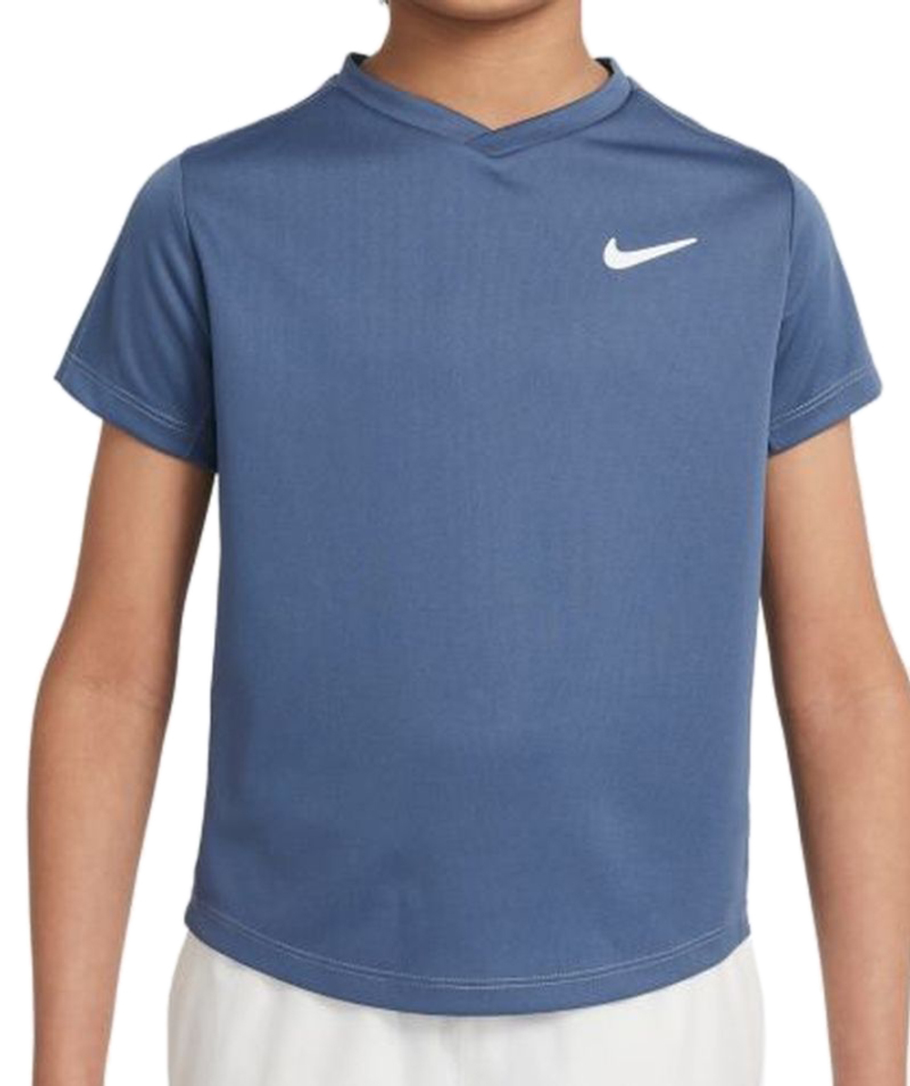 Детская теннисная футболка Nike Court Dri-Fit Victory Short Sleeve Top - ashen slate/ashen slate/white
