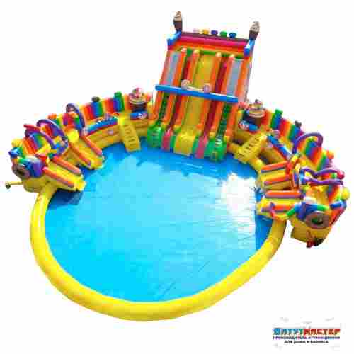 Надувной аквапарк с бассейном и горками «Сладкая страна», 25×25×10 м