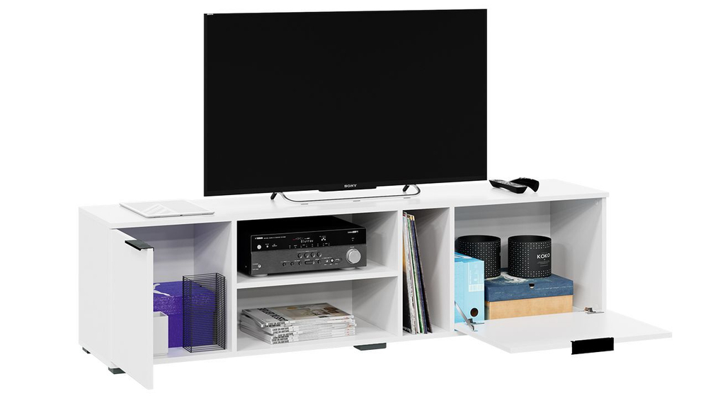 Тумба под телевизор Агата, напольная, ЛДСП, шариковые направляющие