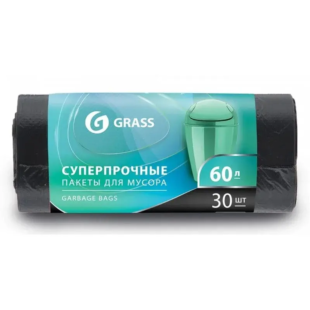 Мешок для мусора ПНД в рулоне 60 л. 65*55 8 мкр (черный) рул. 30шт