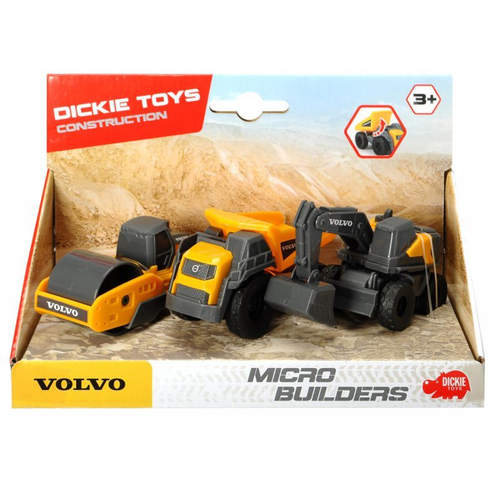 Dickie Construction - Volvo 3-Pak Construction Vehicles Каток, Самосвал, Экскаватор 3722009 B