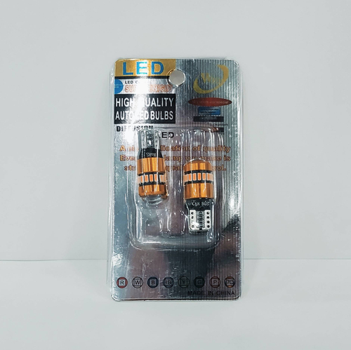 W5W / Линза, Canbus - 19 диодов, оранжевый / Автолампа светодиодная (2 шт. / комплект)