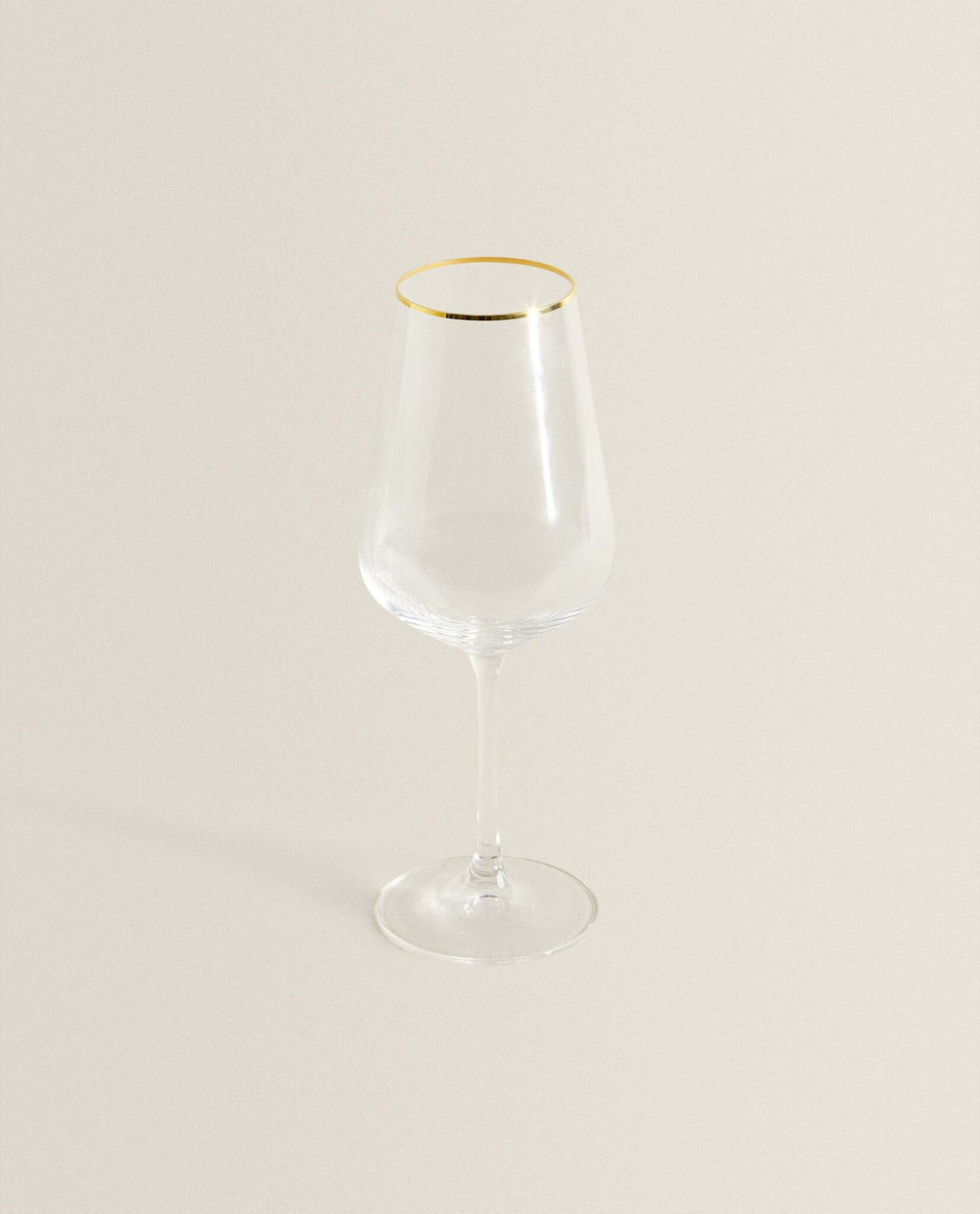 ZARA HOME БОКАЛ ДЛЯ ВИНА ИЗ БОГЕМСКОГО ХРУСТАЛЯ В ЗОЛОТОЙ ОПРАВЕ