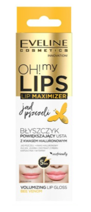 Eveline Блеск для увеличения объёма губ - "пчелиный яд" серии Oh! My Lips – Lip Maximizer, 4,5мл