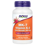 NOW Foods, MK-7, витамин K-2, 300 мкг, 120 растительных капсул