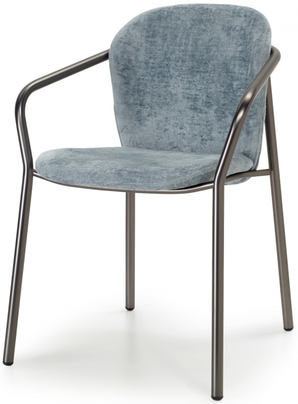 Кресло с обивкой Scab Design Finn, черный матовый никель, светло-зеленый