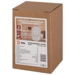 Светильник ЭРА НББ 01-60-001 для бани полиамид/стекло прямой IP65 E27 max 60Вт 135х105х84 белый