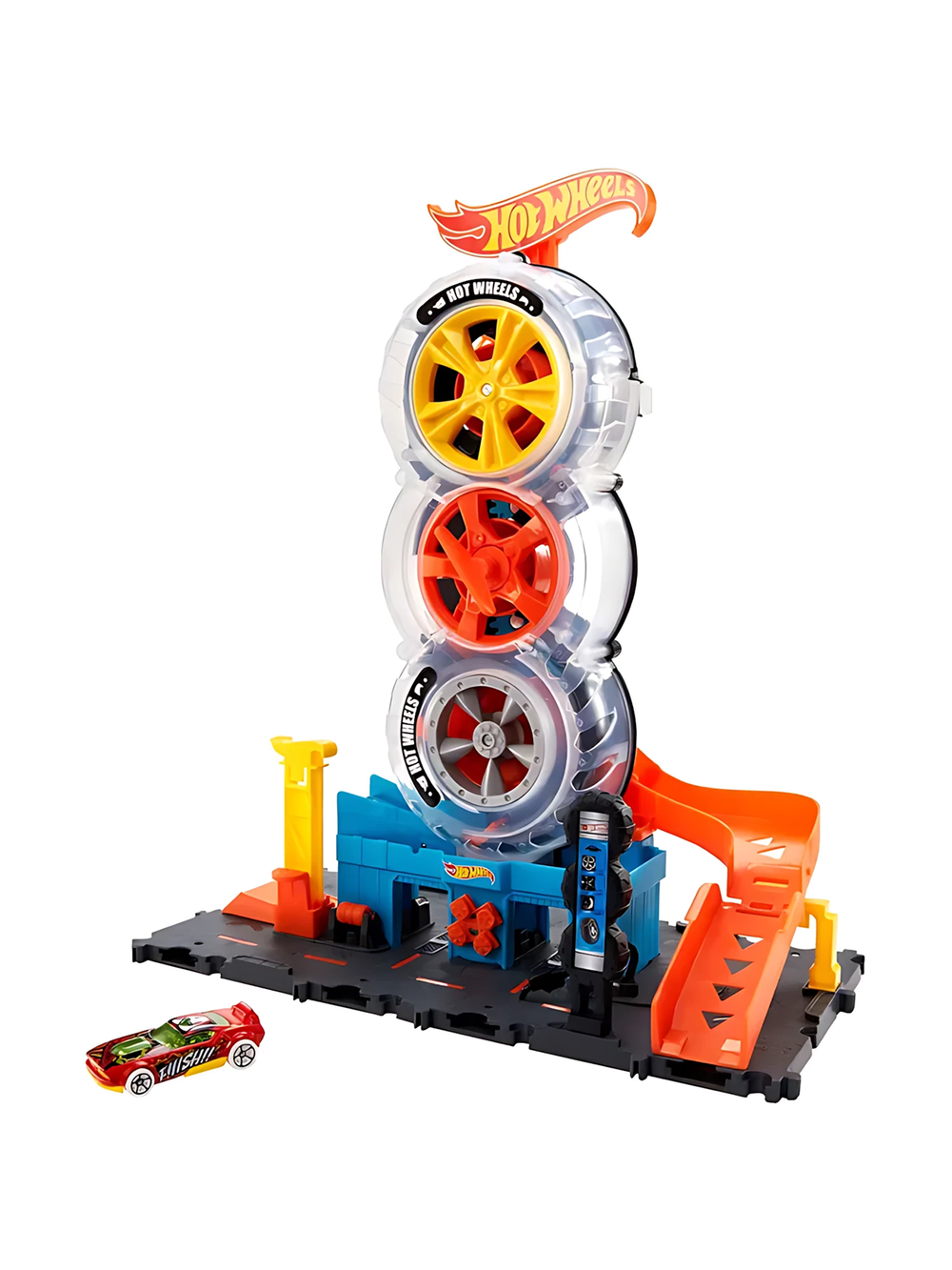Игровой набор Хот вилс City Мастерская Крутой поворот HDP02 | Hot Wheels City Super Twist Tire Shop 4+