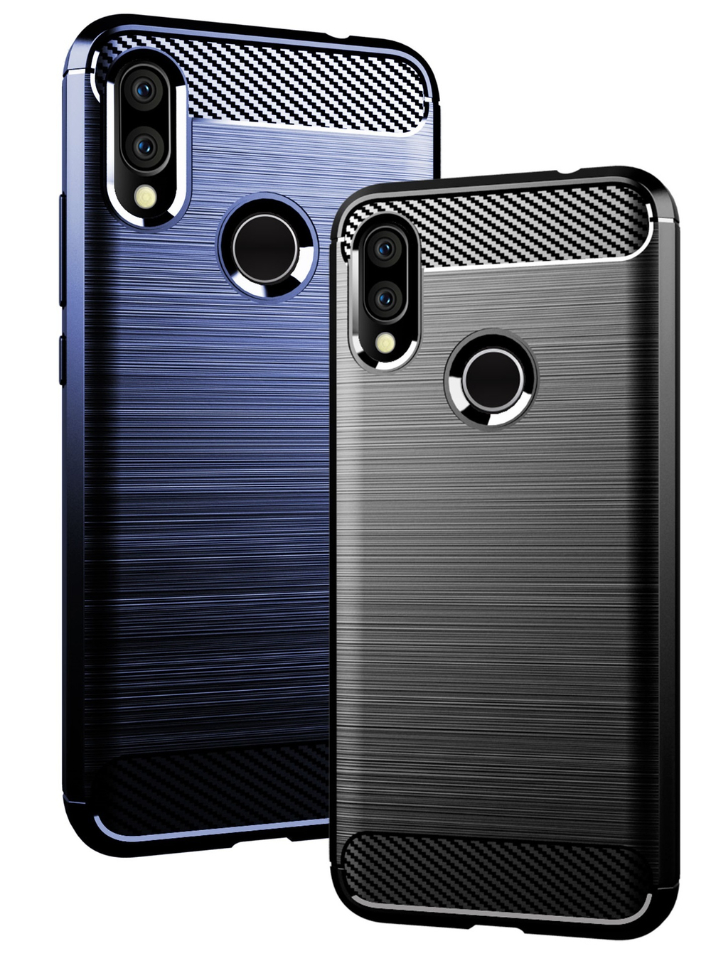 Чехол для Xiaomi Redmi 7 (Redmi Y3) цвет Blue (синий), серия Carbon от Caseport