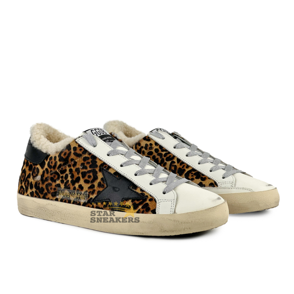 Кеды женские с мехом Golden Goose Superstar