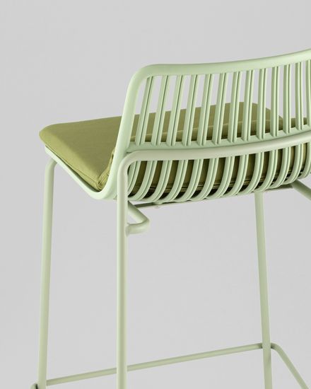 Стул барный Spain с подушкой зелёный