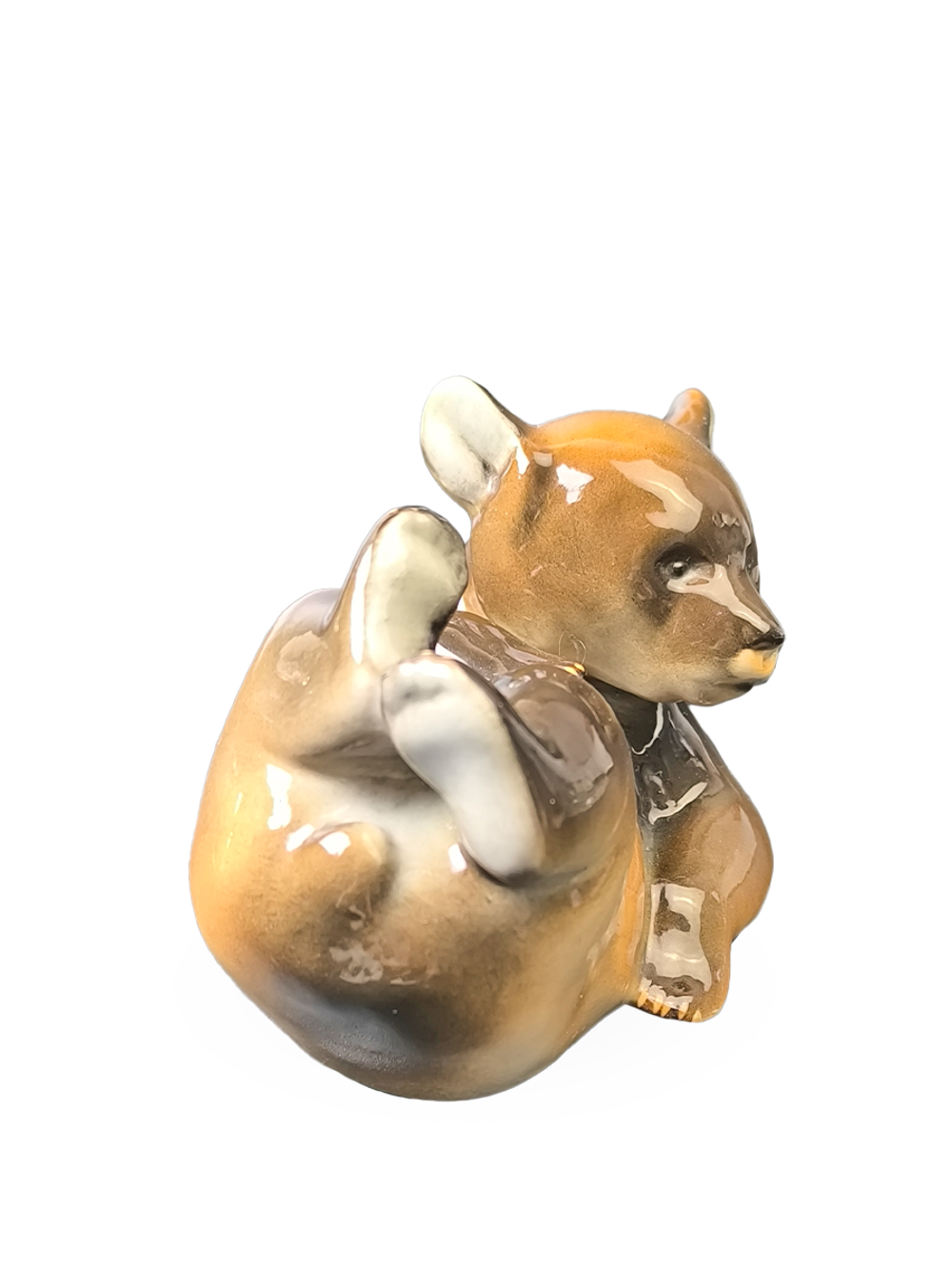 Фарфоровая статуэтка "Медвежонок лежащий" ЛФЗ