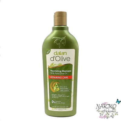 Шампунь натуральный для питания и восстановления волос DALAN D'Olive с оливковым маслом и протеинами пшеницы, 400 мл.