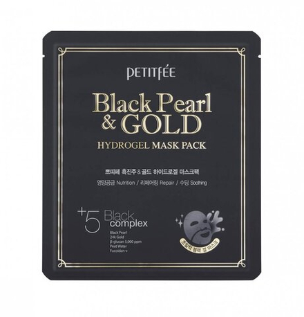 Гидрогелевая маска для лица с черным жемчугом Petitfee Black Pearl & Gold Hydrogel Mask Pack 32 мл