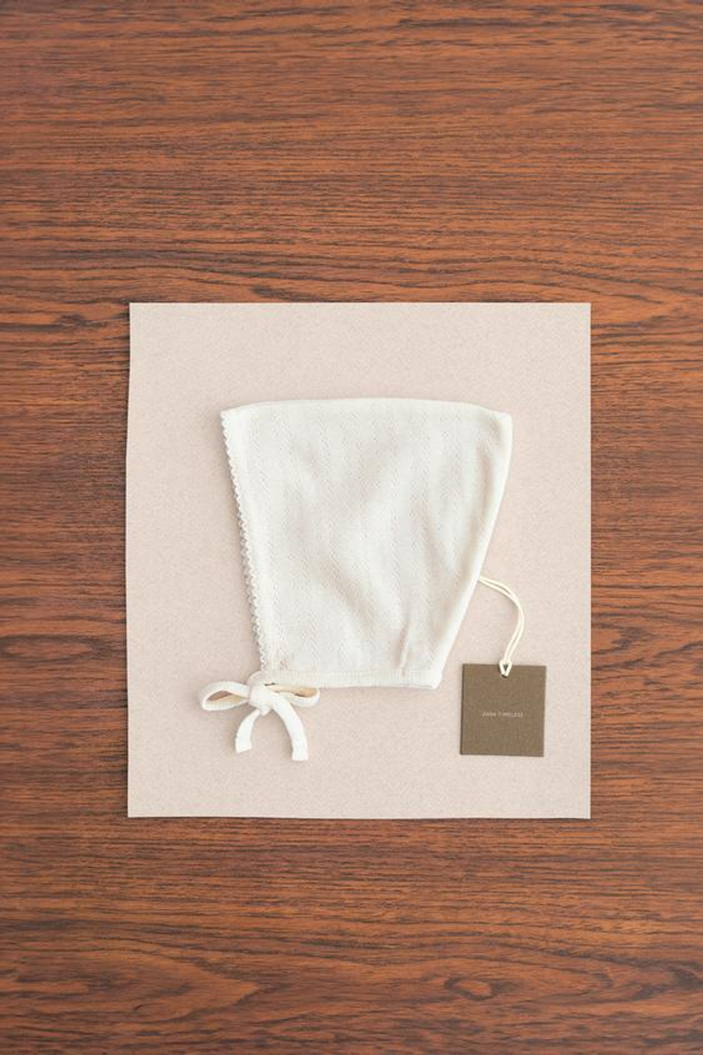 ZARA TIMELESS - ЧЕПЧИК ИЗ АЖУРНОГО ТРИКОТАЖА, ЭКРЮ