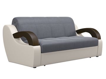 Диван Мадрид 1,6 - Velutto 32 серый/беж кожзам/ коричневая накладка