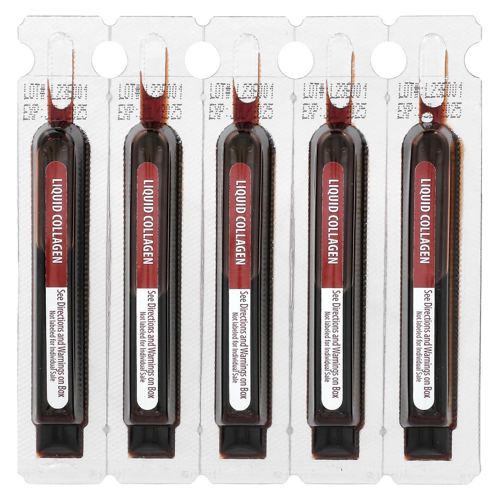 Applied Nutrition, жидкий коллаген, восстановление кожи, со вкусом тропической клубники и киви, 10 пробирок с жидкостью, по 10 мл каждая