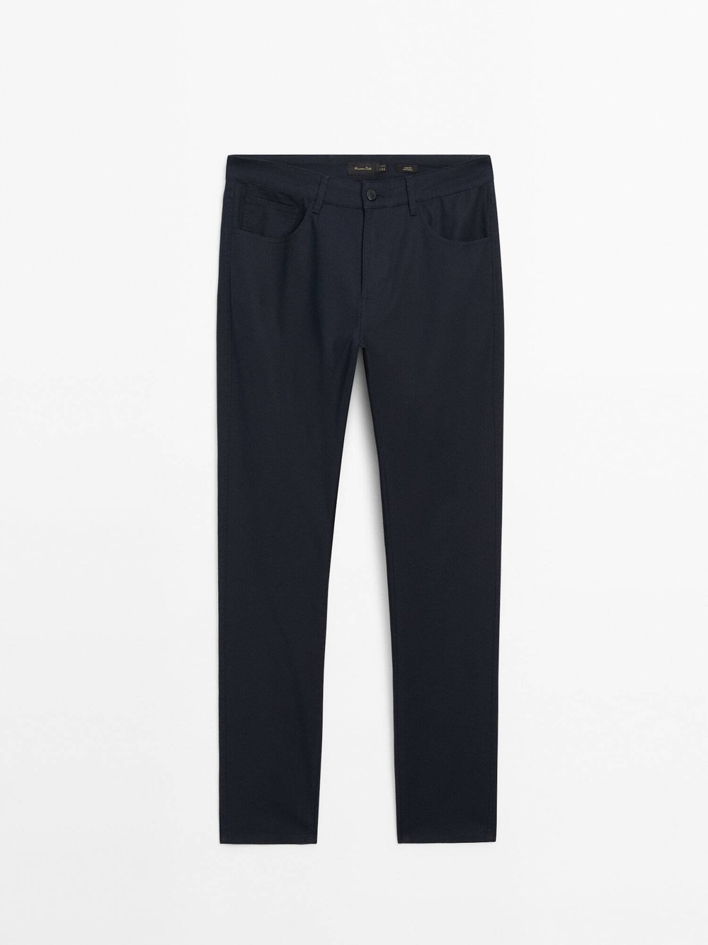 Massimo Dutti Зауженные брюки с отделкой под деним, темно-синий