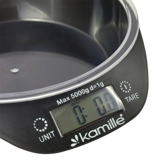 Весы кухонные электронные Kamille KM-7110 с чашей (круглые 20,5х18,4х6,1 см)