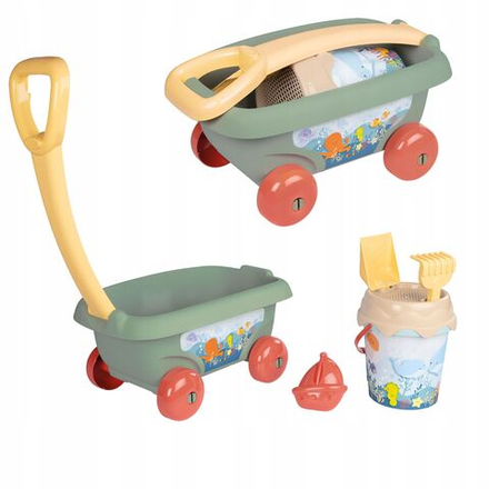 Игрушка для песочницы Smoby - Игровой набор Спасательная тележка с ведром и аксессуарами для песка - Смоби 867024