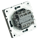 Переключатель 2-клавишный (механизм), STEKKER, 250В, 10А, серия Эмили, RSW10-5107-10, платиново-серый, soft touch 49947