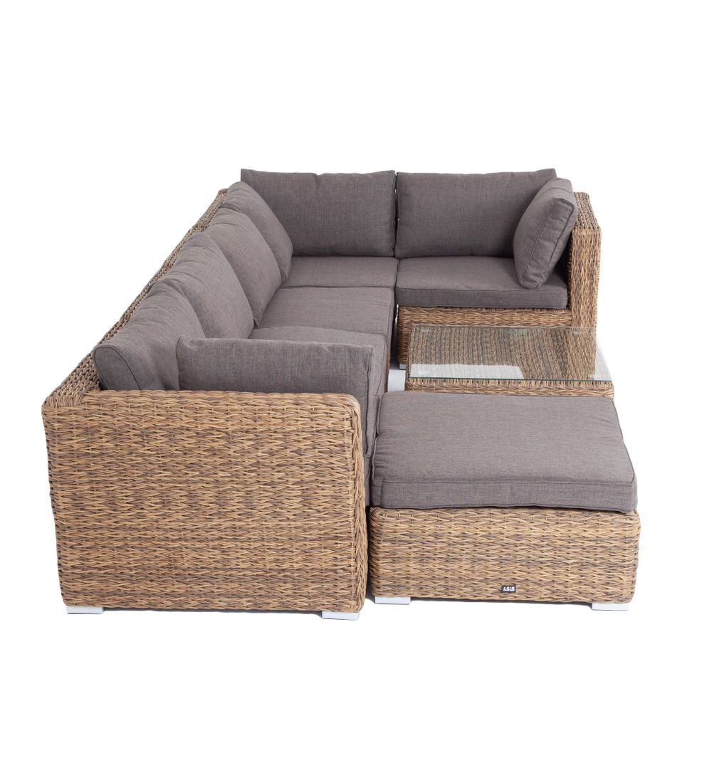 "Лунго" трансформирующаяся лаунж-зона из искусственного ротанга (гиацинт), цвет соломенный